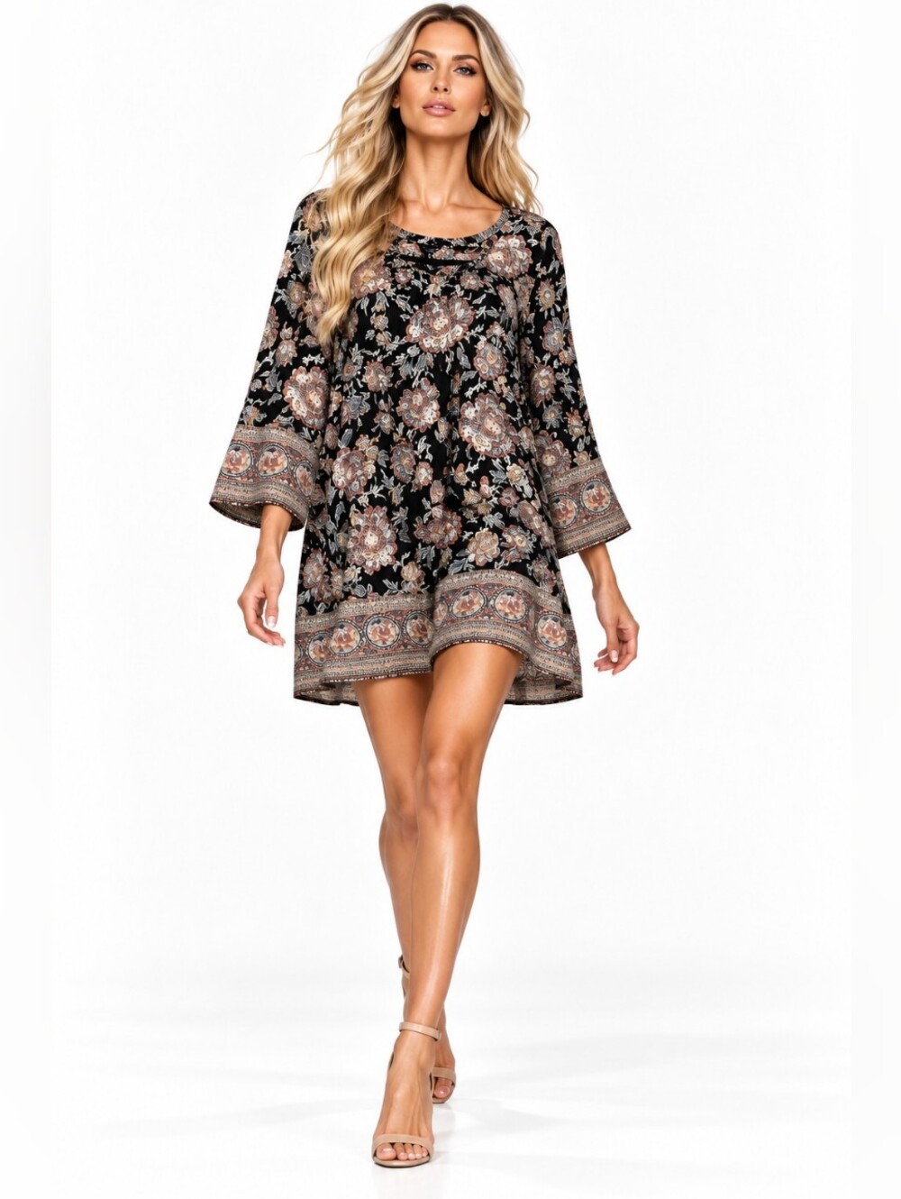Lucky Brand Boho Floral Paisley Swing Dress 3X